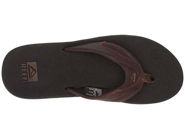 Reef Men's Leather Fanning Dark Brown, 8
