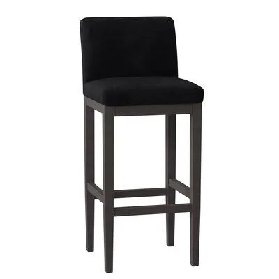 Garland Bar Stool Uniquely Furnished Body Fabric: Bella Black, Leg Color: Espresso