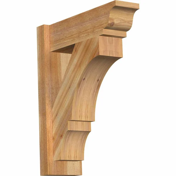 Ekena Millwork OUT06X18X22BOA01RWR 6x22W x 18x22D x 22x22H Balboa Rough Sawn Traditional Outlooker, Western Red Cedar