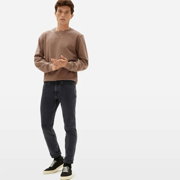 Men's Slim 4-Way Stretch Organic Jean - Uniform by Everlane in Washed Black, Size 40x32