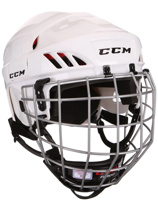 CCM 50 Hockey Helmet Combo - Senior - White - SM
