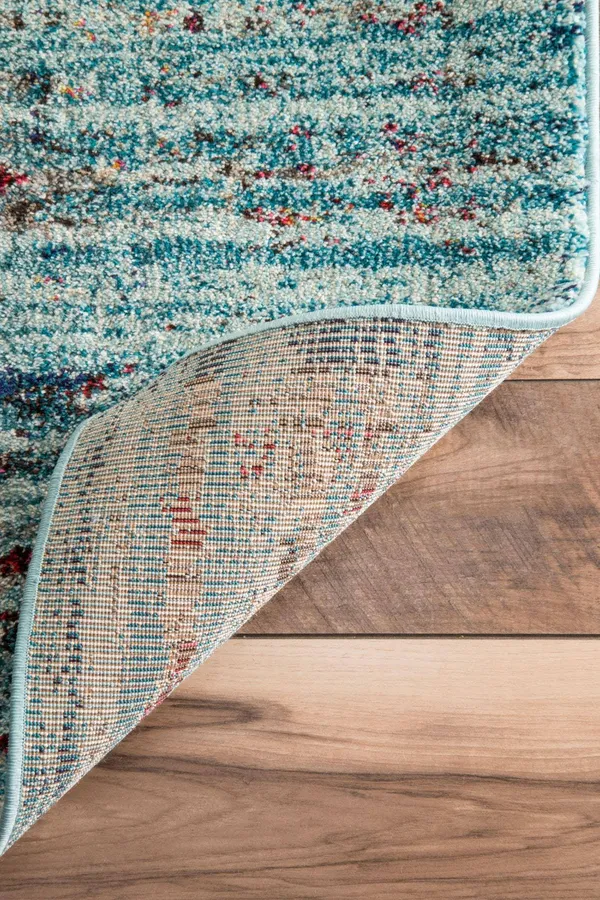 nuLOOM Sheilah Vintage Floral Aqua 5& 3x22 x 7& 7x22 Area Rug