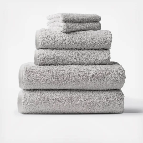Coyuchi 6 Piece Organic Cloud Loom Towel Set, Fog