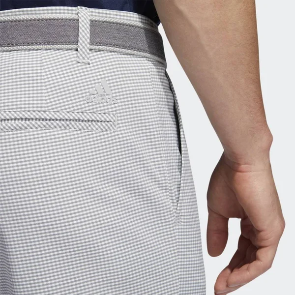 Adidas Ultimate365 Gingham Plaid Shorts Gray Two 32