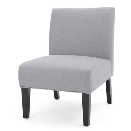 Noble House Cassandra Fabric Accent Chair - Light Grey, Gray