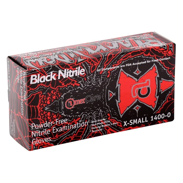 Case of 1000 Large Black Widow Powder Free Nitrile Medical Exam Gloves