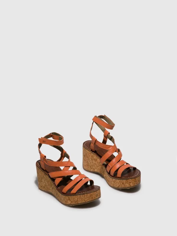 Fly London Bime Leather Wedge Sandal - White, 38