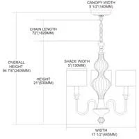 Elk Lighting 31373/3 Lilliana 3 Light Chandelier in Aged Bronze