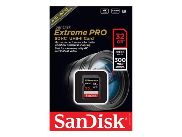 SanDisk Extreme Pro SDHC I 32 GB Memory Card, UHS-II U3/Class 10