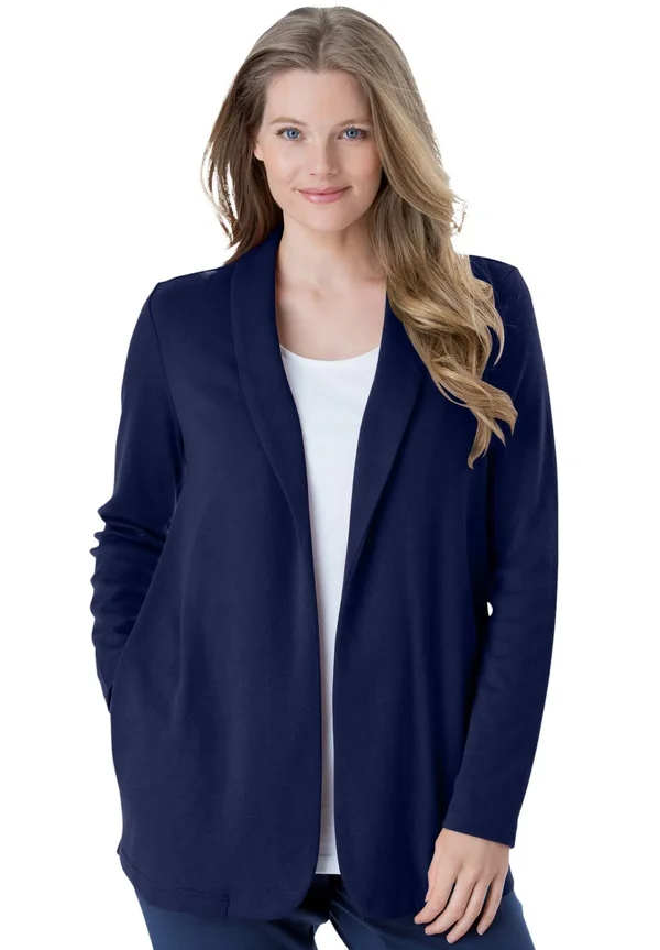 Plus Size Women's 7-Day Knit Jacket by Woman Within in Navy (Size 2X)