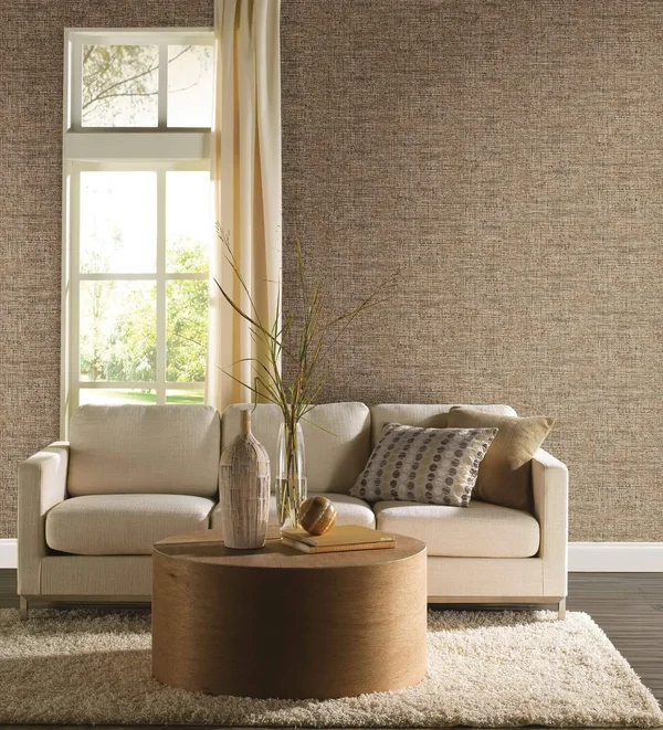 York Wallcoverings Cy1555 Papyrus Weave Wallpaper Orange/Red
