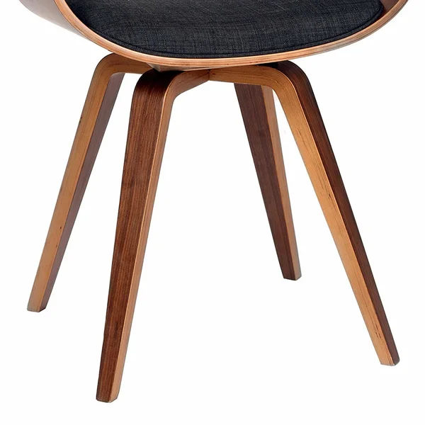 Armen Living Summer Chair in Charcoal Fabric and Walnut Wood Finish