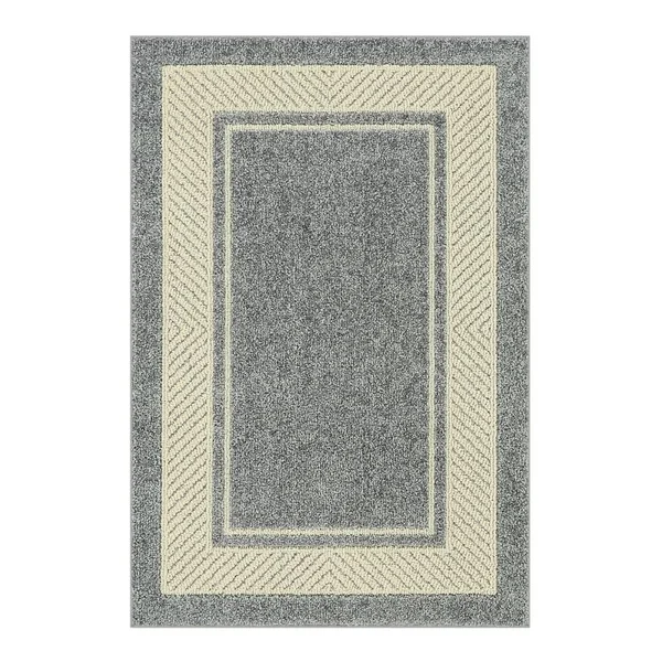 Maples Estate Border Rug, Grey, 3x5 ft