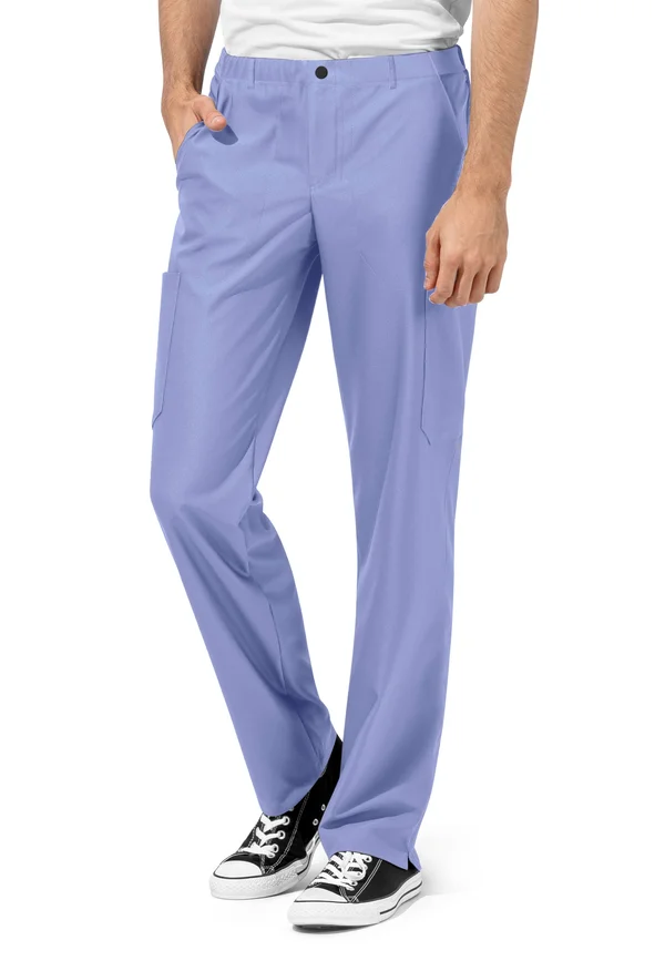 WonderWink WonderTECH Men's Cargo Scrub Pants - 3X - Ceil Blue