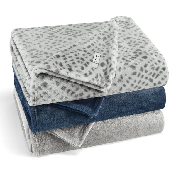 Ed Ellen DeGeneres Ultra Soft Plush Solid Blanket, King, Grey