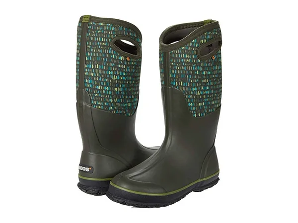 Bogs 72568 Women's Classic Tall Twinkle - Dark Green Multi 12 M
