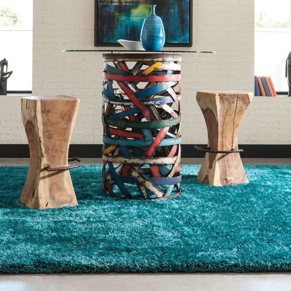 Style Haven Indoor Teal Shag Area Rug - Size: 5& x 7&, Blue