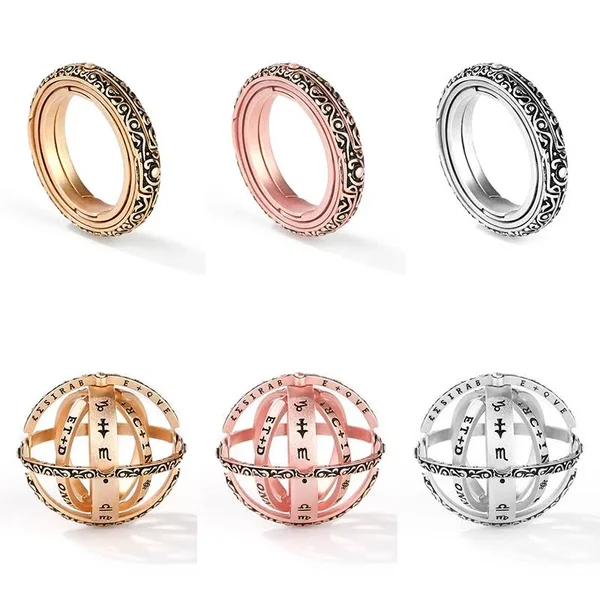 Gnoce Astronomical Sphere Ball Ring S925 Sterling Silver Rings Fashion Ring Set