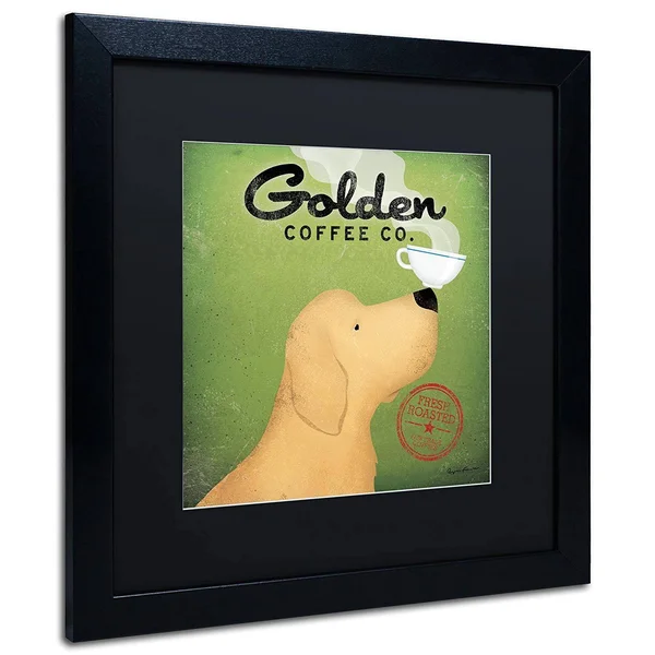 Trademark Ryan Fowler Golden Coffee Co Art, Black Matte with Black Frame, 16x22 x 16x22