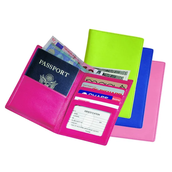 Royce Leather Passport Currency Wallet - Wildberry