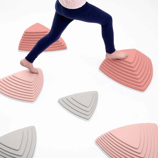 Jumpoff Jo Rocksteady Balance Stepping Stones for Kids, Promotes Balance & Coordination, Set of 6 Balance Blocks, Tall Set