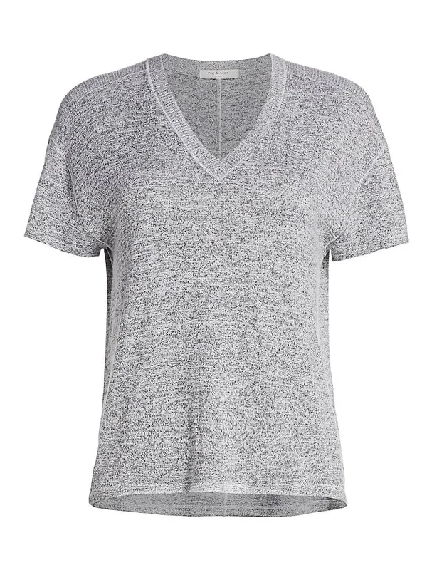 Rag & Bone Women's Avryl V-Neck T-Shirt 0400012129014 - Large, Light Heather Grey
