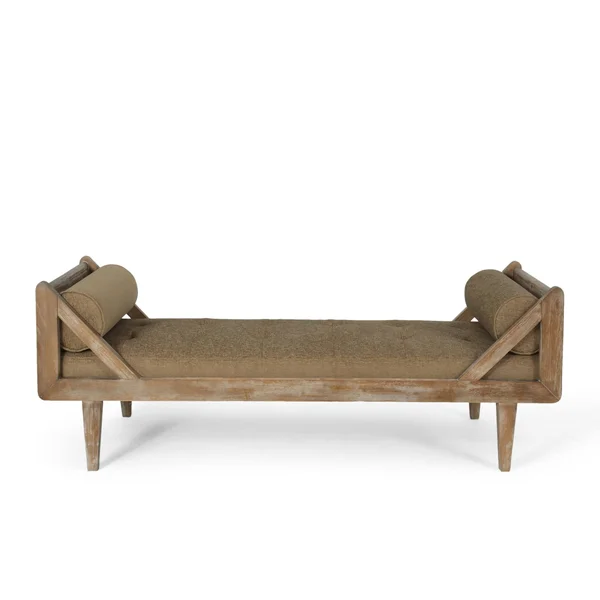 Zentner Rustic Tufted Double End Chaise Lounge with Bolster Pillows by Christopher Knight Home - 65.25x22 L x 27.50x22 W x 24.00