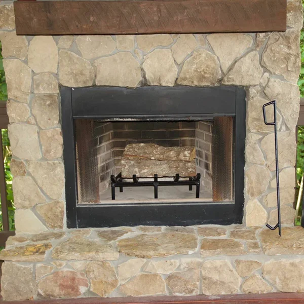 21 inch Super Heavy Duty Steel Fireplace Grate, Black