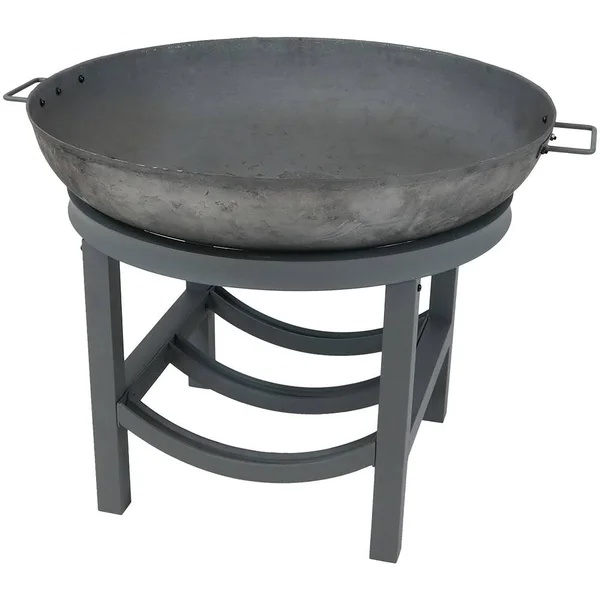 Sunnydaze 30-Inch Cast Iron Fire Pit with Built-in Log Rack