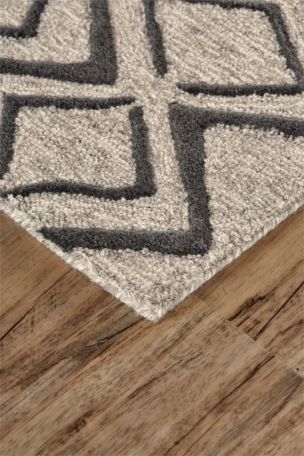Feizy Enzo 8733F Area Rug - Charcoal/Taupe, 2&6x22 x 8& Runner