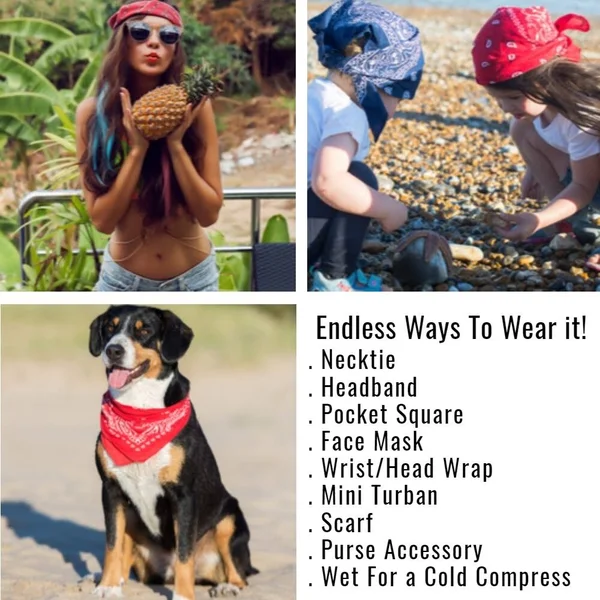 Mechaly Paisley 100% Cotton Double Sided Bandanas - 36 Pack