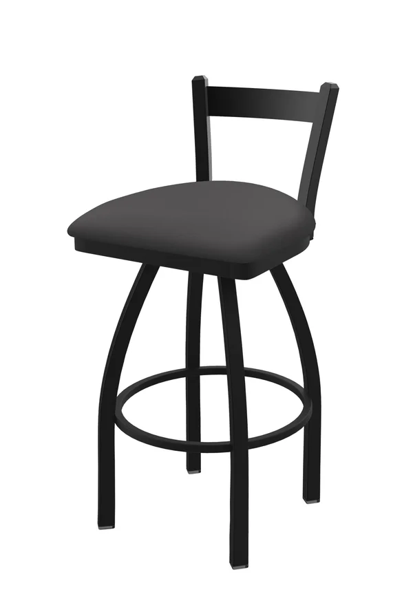 821 Catalina 30 inch Low Back Swivel Bar Stool with Black Wrinkle Finish and Canter Storm Seat