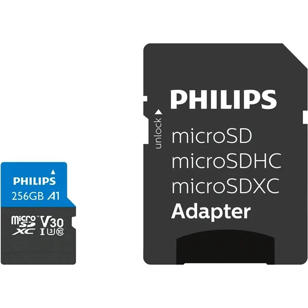 Philips microSDXC Card 256gb Class 10 UHS-I U3 Incl. Adapter