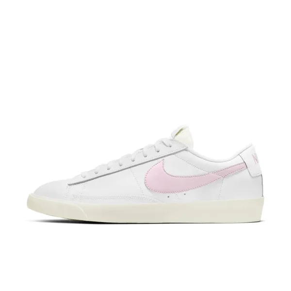 Nike White & Pink Leather Blazer Low Sneakers