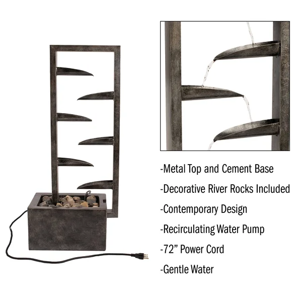 Concrete 7-Tier Indoor/Outdoor Fountain Pure Garden