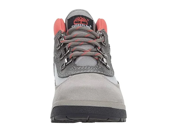 Timberland Field Mid Grey/Red Toddler Boys& Boot Shoes - Size: 4, Leather/Plastic/Steel