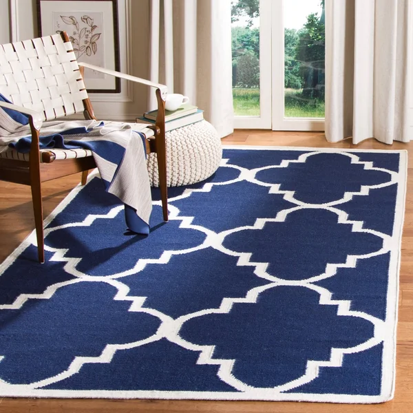 Safavieh 3& x 5& Dhurries DHU633G Dark Grey, Ivory Rug