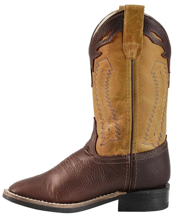 Old West Boys& Thunder Olive Cowboy Boots