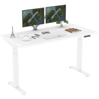 Jordin Height Adjustable Standing Gaming Desk Inbox Zero Size: 28x22 H x 60x22 W x 30x22 D - Color (Top/Frame): White/White