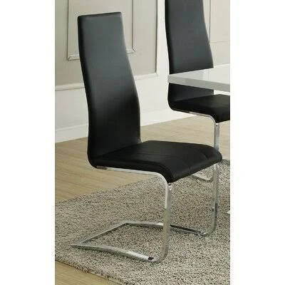 Ade Upholstered High Back Parsons Chair Orren Ellis Upholstery Color: Black