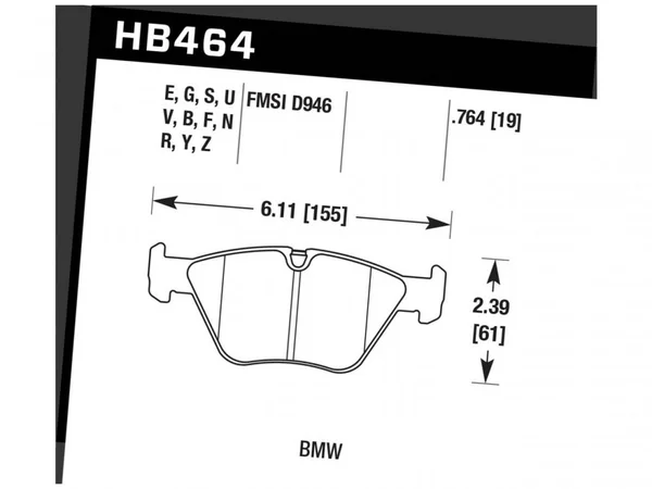 Hawk Performance HB464B.764 HPS 5.0 Disc Brake Pad