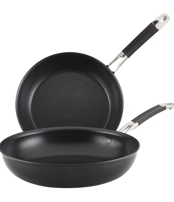 Anolon SmartStack Nonstick Hard-Anodized 12x22 and 10x22 Skillet Set Black