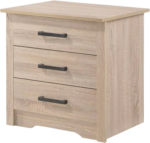 Glory Furniture Hudson 3 Drawer RTA Nightstand in Sandle Wood