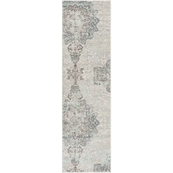 Well Woven Modern Vintage Medallion Blue Runner Rug - 2&7x22 x 9&10