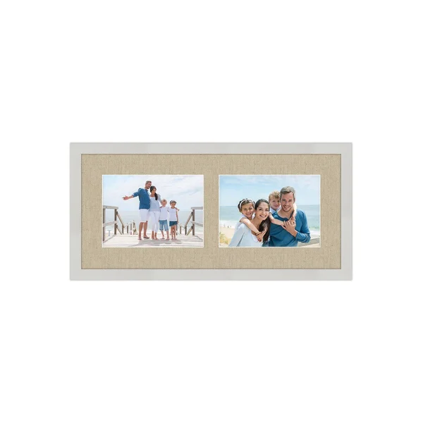 Courtside Market Harvest Cream 5x22 x 7x22 2-Opening Collage Frame - White, 8x18