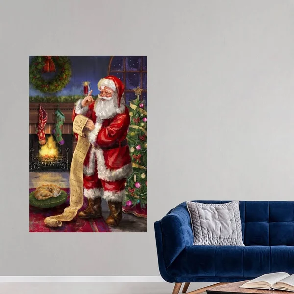 Santa with His List, Poster Print, 40x60, Great Big Canvas