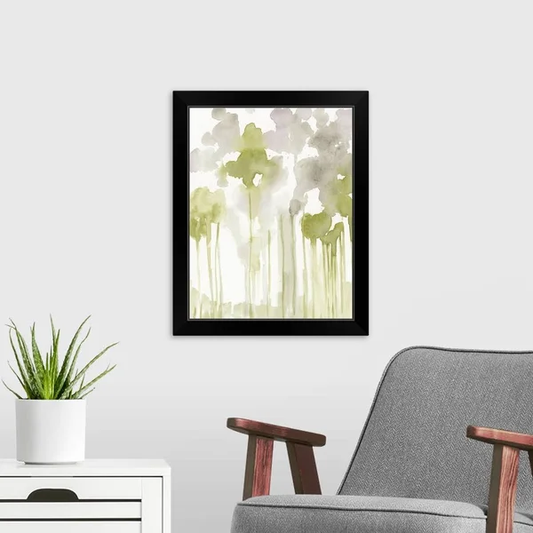 Aquarelle Forest II - Black Framed Wall Art, 16x20, Great Big Canvas