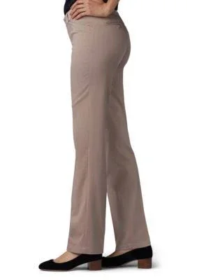 Women's Lee Flex Motion Straight-leg Pants Flax - Size: 14 Short