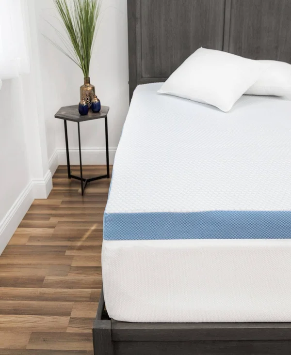 SensorPEDIC 3x22 Elite Cooling Gel-Infused Memory Foam Mattress Topper, White, Full