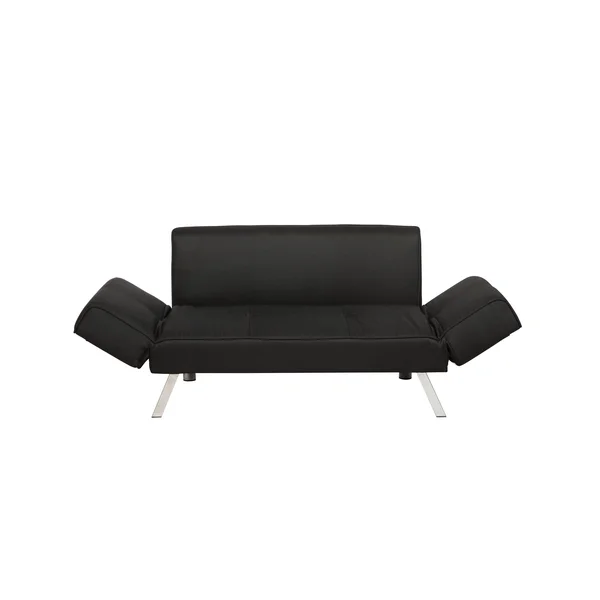 Serta Michigan Convertible Sofa with Adjustable Winged Arms - Black
